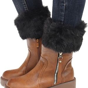 Fur Trim Boot Cuff Top Cover Leg Warmer